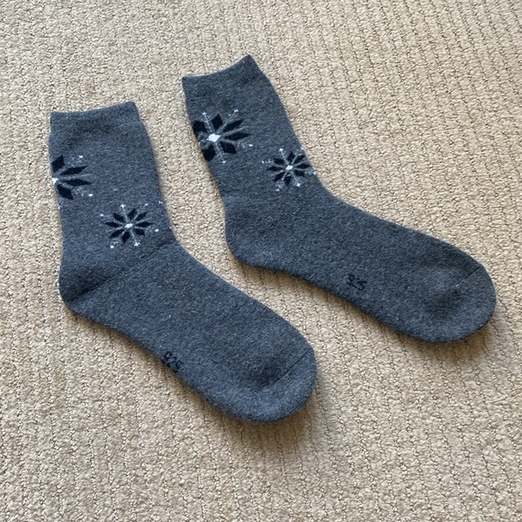 Long Socks Wool, long crew ankle socks dark grey, size 8, S/M - Picture 1 of 9